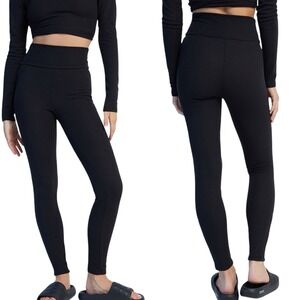 WEWOREWHAT Women's Black Waffle Leggings Size XXS‎ NWT